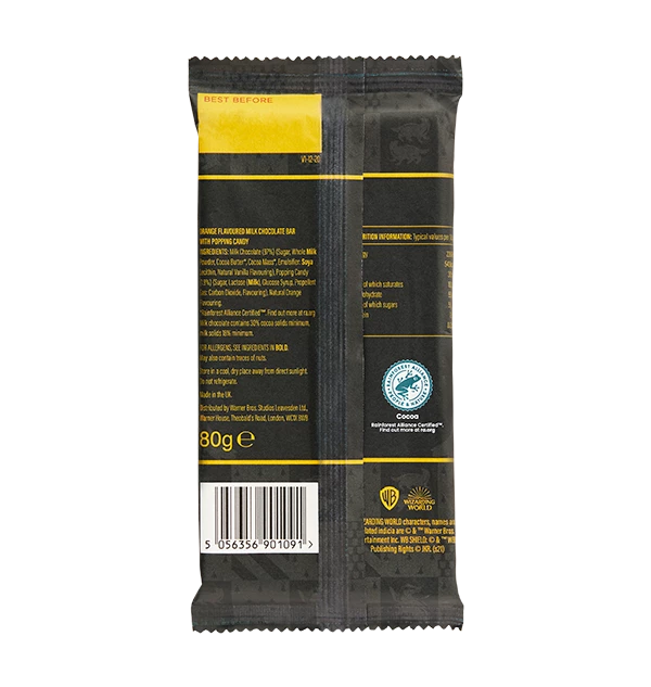 Warner Bros Hufflepuff Milk Chocolate Bar
