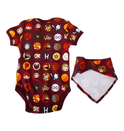 Warner Bros Kawaii Dot Baby Body Suit And Bib Set