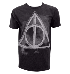 Warner Bros Best Sellers Deathly Hallows Smoky Charcoal T-Shirt