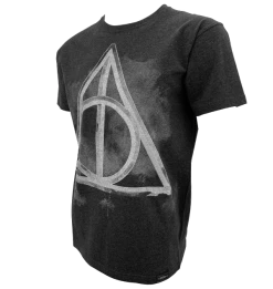 Warner Bros Best Sellers Deathly Hallows Smoky Charcoal T-Shirt