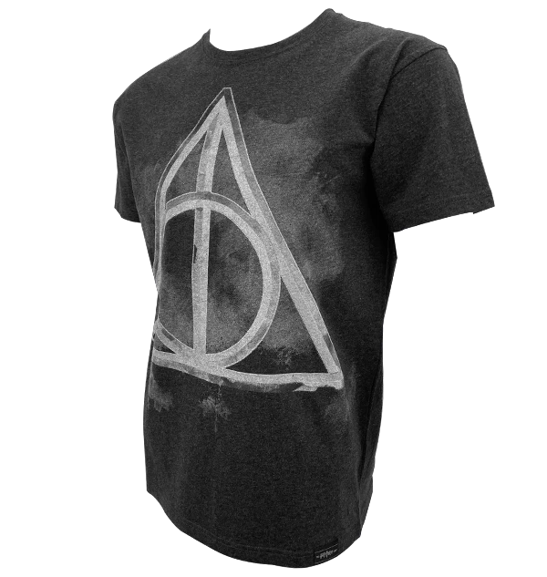 Warner Bros Best Sellers Deathly Hallows Smoky Charcoal T-Shirt