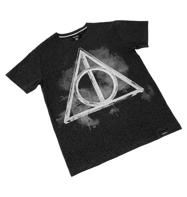 Warner Bros Best Sellers Deathly Hallows Smoky Charcoal T-Shirt