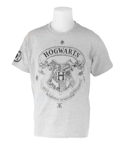 Warner Bros Best Sellers Kids Hogwarts Crest Grey T-Shirt