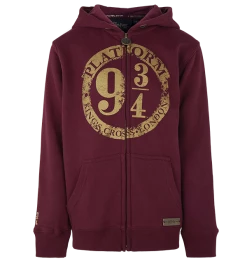 Warner Bros Best Sellers Platform 9 3/4 Kids Zip Hoodie - Burgundy