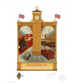 Warner Bros Platform 9¾ MinaLima Exclusive Platform 9 3/4 Print