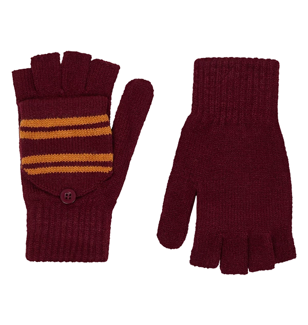 Warner Bros Gryffindor Knitted Mitten Capped Gloves