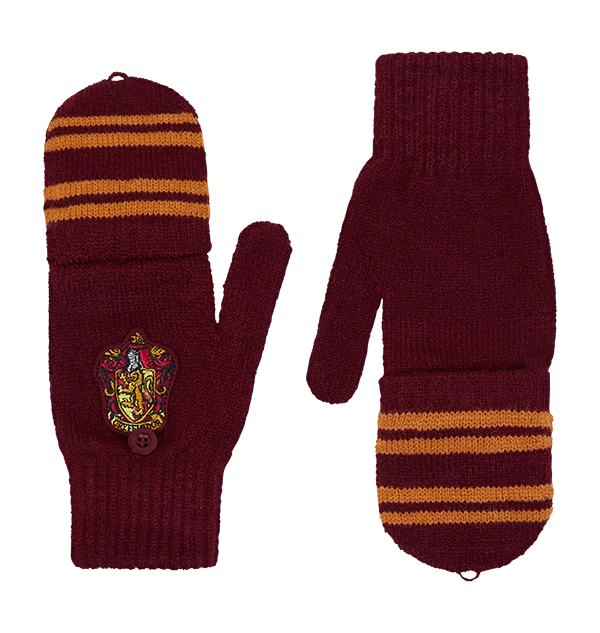 Warner Bros Gryffindor Knitted Mitten Capped Gloves