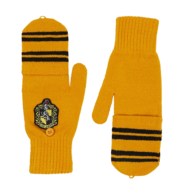 Warner Bros Hufflepuff Knitted Mitten Capped Gloves