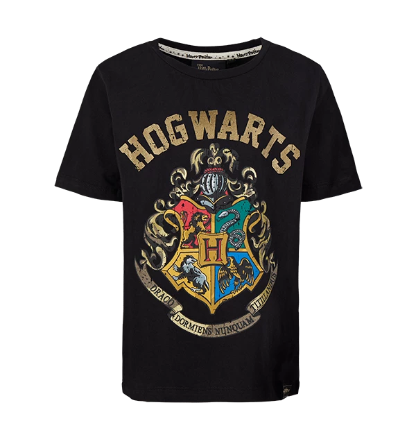 Warner Bros Kids Hogwarts Crest Black T-Shirt