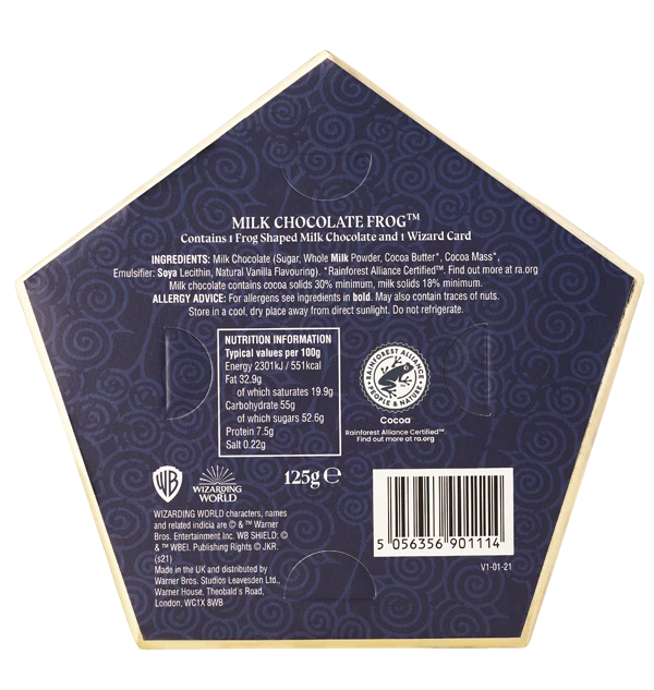Pureprint Chocolate Frog With Personalised Wizard Card Best Sellers