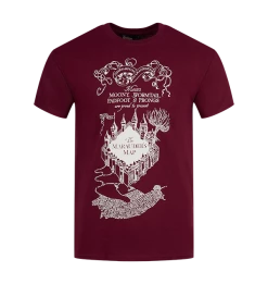 Warner Bros The Marauder's Map Burgundy T-Shirt